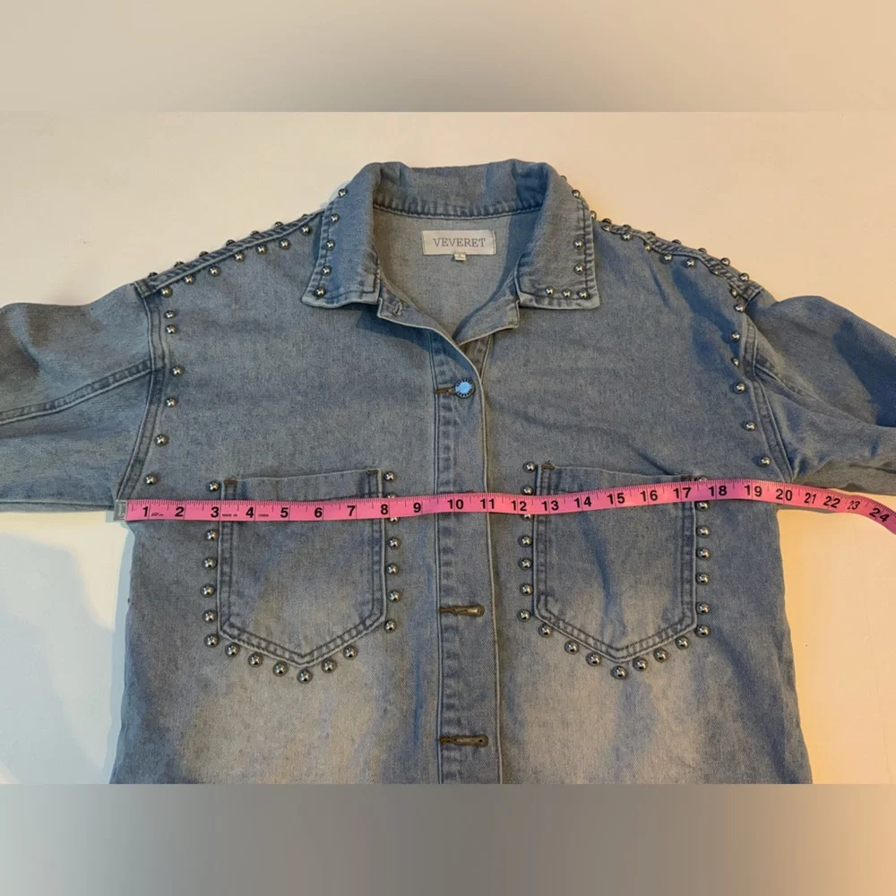 Vervet Studded Denim Jean Jacket Small - Picture 13 of 14